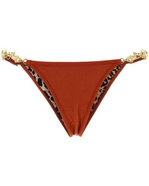Reina Olga Coral Stretch Nylon Splash Bikini Bottom - Brown