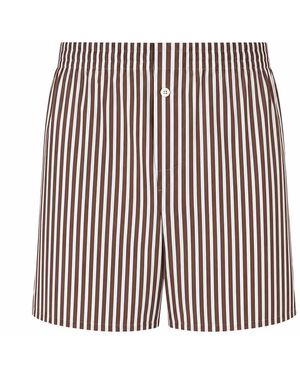 LA ROSE Shorts De Algodón Con Botones - Rojo