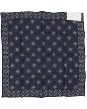 Brunello Cucinelli Silk Pocket Clutch Scarves - Blue