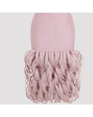 Balenciaga Fluffy Feather Pencil Skirt - Pink