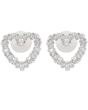 Self-Portrait "Crystal Heart" Earrings - Multicolour