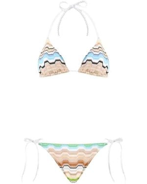 Missoni Bikini Mit Zickzackmuster - Weiß