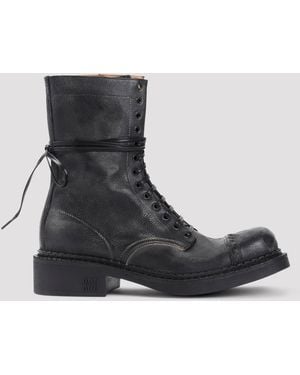 Miu Miu Lace-Up Boots - Black