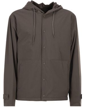 Herno Stretch-Nylonjacke mit Kapuze - Grau