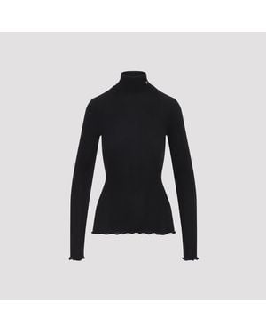 Prada Top A Collo Alto - Nero