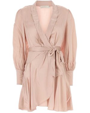 Zimmermann Pastel Silk Mini Dress - Pink