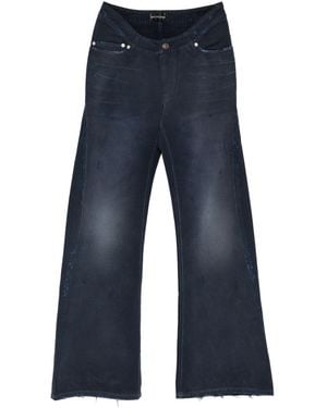 Balenciaga Curved Denim Jeans - Blue