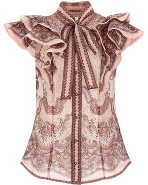 Zimmermann Maglietta "Crush Frilled" - Rosa