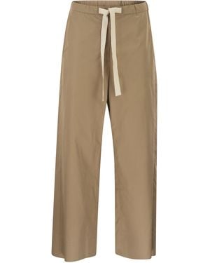 Max Mara Smmargento Cotton Drawstring Trousers - Natural