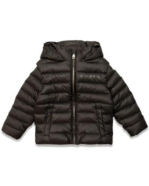Balmain Mini Quilted Jacket For Boys - Black