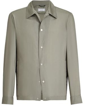 Brunello Cucinelli Seidenblousonjacke - Grün