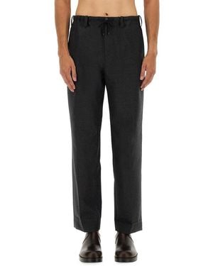 Dries Van Noten Straight Wool Pants - Black