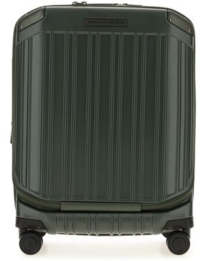 Piquadro 4-Wheel Cabin Trolley With Front & Middle Access Opening - Green