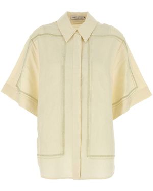 Camilla & Marc Cream Linen Blend Fortuna Shirt - Yellow