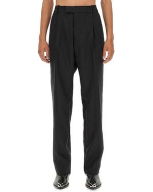 McQueen Gabardine Wool Trousers - Black