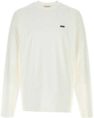 Autry Long-Sleeve Embroidered Logo Tee - White