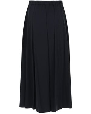 Aspesi Pleated Elastic-Waist Maxi Skirt - Blue
