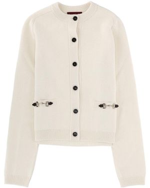 Gucci Cardigan With Clamp - Natural