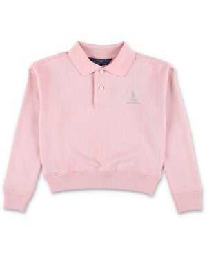 Polo Ralph Lauren Girls Long Sleeve Polo Shirt - Pink