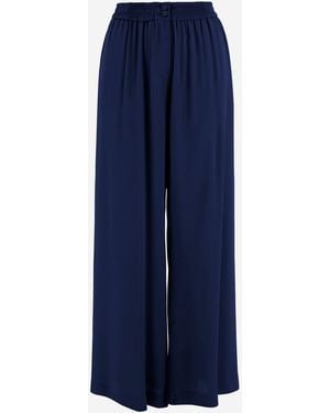 F.it Acetate And Silk Trousers - Blue