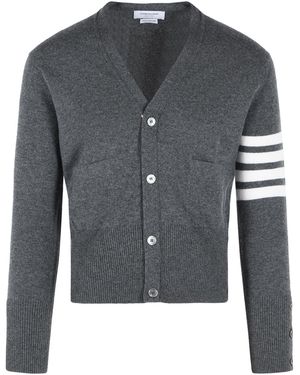 Thom Browne Cárdigan de cachemira gris 'Classic 4 Bar'