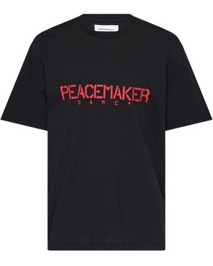 Oamc Peacemaker Regular T-Shirt mit Schablonendruck - Schwarz