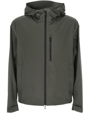 Add Voeg Een Donkergrijze Windjack Toe Met Kap - Groen