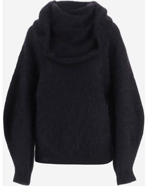 THE GARMENT Pullover aus Stretch-Mohairmischung mit drapiertem Ausschnitt - Blau