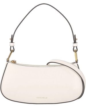Coccinelle Merveille Calf Leather Shoulder Bag - Natural