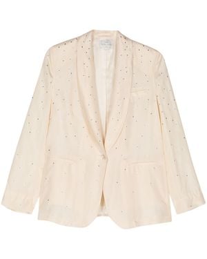 forte_forte Habotai Silk And Crystals Jacket Clothing - Natural