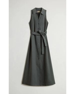 Woolrich Vestido camisero de popelina de algodón de - Gris