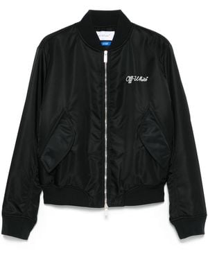 Off-White c/o Virgil Abloh Script Nyl Bomberjacke - Schwarz