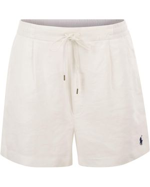 Polo Ralph Lauren Linen Drawstring Shorts - White