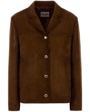 Miu Miu Leather Jackets - Brown