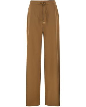 Max Mara Mstcrisma Pure Virgin Wool Wide Leg Pants - Natural