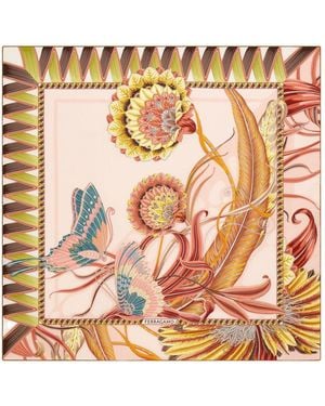 Ferragamo Schal Aus Seide Mit Grafischem Print - Pink