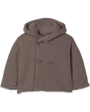Teddy & Minou Mini Double-Breasted Hooded Slipper - Brown