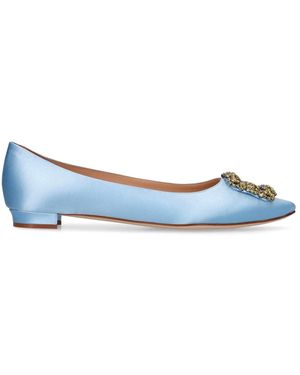 Manolo Blahnik Hangisi Flats - Blauw