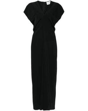 P.A.R.O.S.H. Draped Cady Maxi Dress - Black