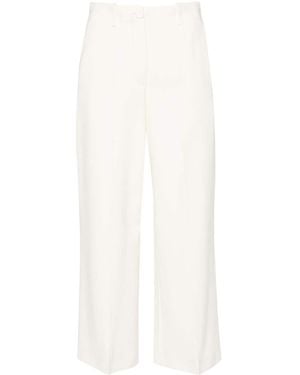 Erika Cavallini Semi Couture Straight-Leg Cropped Trousers - White
