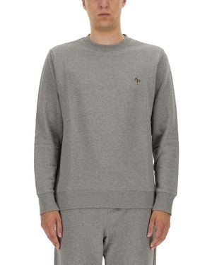 Paul Smith Sweatshirt With Zebra Patch - Grey