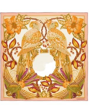 Ferragamo Printed Silk Foulard - Metallic