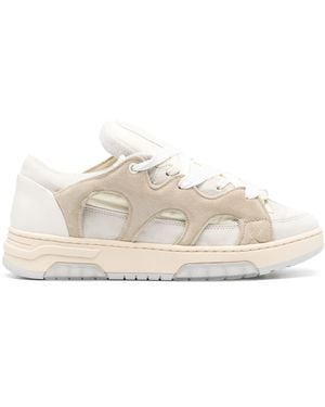 Santha Paneled Padded Leather Sneakers - White