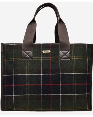 Barbour Sac fourre-tout Turnberry dans le mélange de laine avec motif de contrôle - Noir