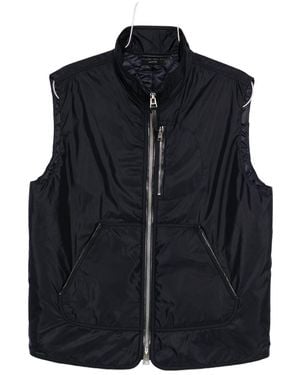 Tom Ford Satin Zipped Vest - Black