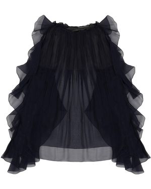 Alberta Ferretti Solid Round Neck Top - Blue