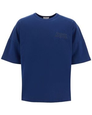 Alexander McQueen Oversized Logo T - Blue