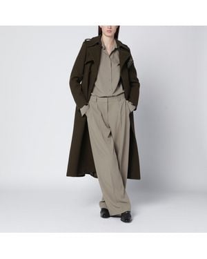 IVY & OAK Khaki Double Breasted Coat - Brown