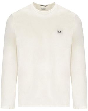C.P. Company Gauze Long Sleeved T Shirt - White