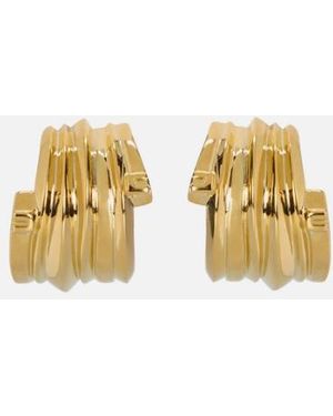 Elisabetta Franchi Logo-Ohrringe - Mettallic